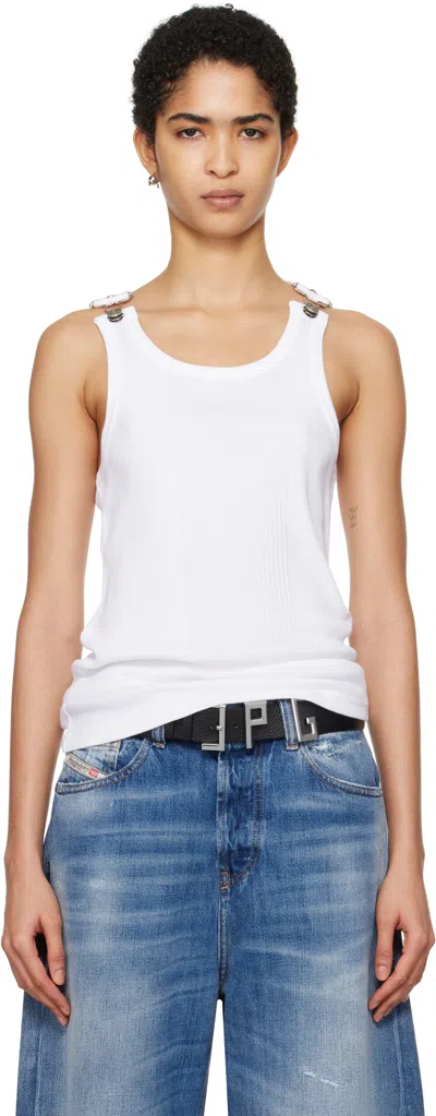 JEAN PAUL GAULTIER WHITE 'THE STRAPS' TANK TOP
