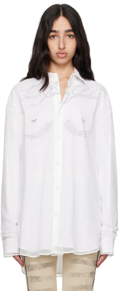 JEAN PAUL GAULTIER WHITE 'THE TATTOO POEM' SHIRT