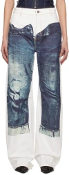 Jean Paul Gaultier White 'the Trompe L'œil' Jeans In 0150 White/blue