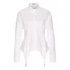 Jean Paul Gaultier Collared Long Sleeve Shirt With Unique Hem In White