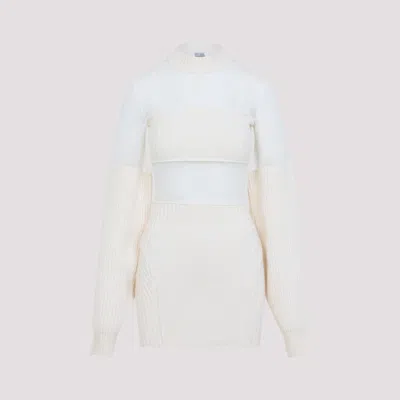 Jean Paul Gaultier White Wool Short Dress