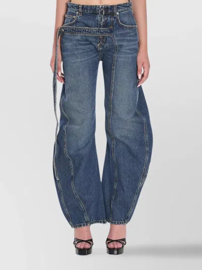 JEAN PAUL GAULTIER WIDE-LEG DENIM STRAP TROUSERS