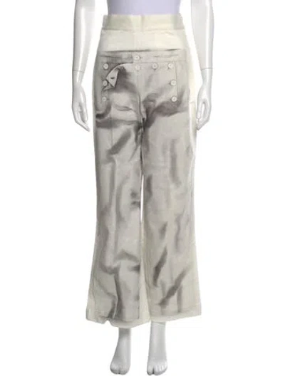 Pre-owned Jean Paul Gaultier Wide Leg Pants In White