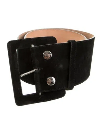 Pre-owned Jean Paul Gaultier Wide Suede Waist Belt In Black