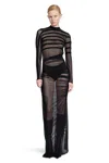 Jean Paul Gaultier Gaultier & Mariniere Turtleneck Draped Mesh Dress In Black