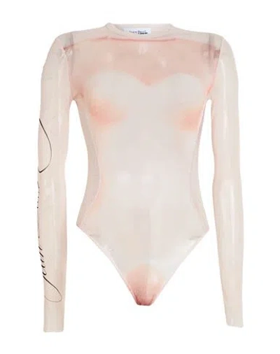 Jean Paul Gaultier Woman Bodysuit Blush Size L Polyamide In Pink