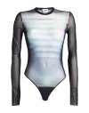 Jean Paul Gaultier Woman Bodysuit Navy Size L Polyamide In Blue