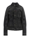 Jean Paul Gaultier Woman Denim Outerwear Black Size M Cotton In Black