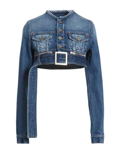 Jean Paul Gaultier Woman Denim Outerwear Blue Size S Cotton
