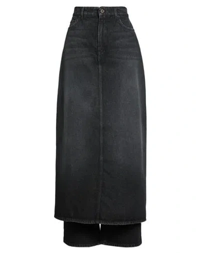 Jean Paul Gaultier Woman Denim Skirt Black Size 29 Cotton