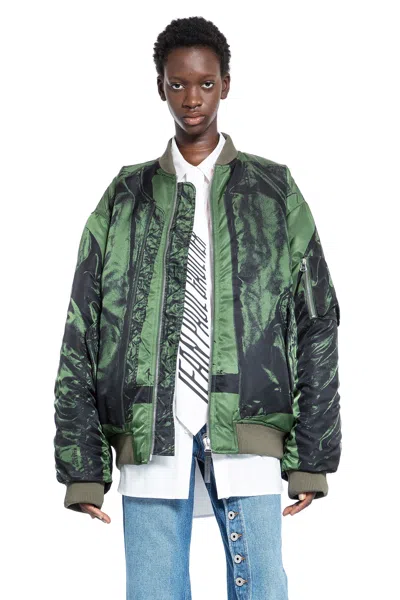 Jean Paul Gaultier Khaki 'the Trompe L'œil' Bomber Jacket In Green