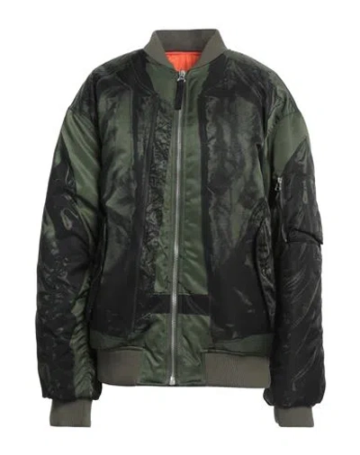Jean Paul Gaultier Woman Jacket Military Green Size M Polyamide, Acetate, Wool, Elastane