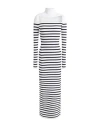Jean Paul Gaultier High Neck Striped Dress In White