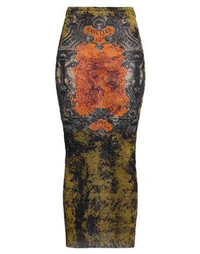 Jean Paul Gaultier Woman Maxi Skirt Black Size M Polyamide In Multi
