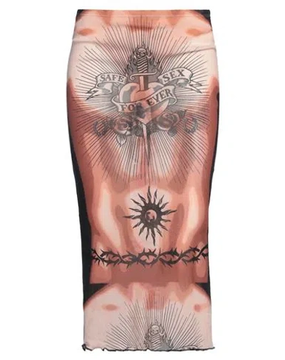 Jean Paul Gaultier Women S Re-edition Safe Sex Tattoo Long Skirt Black In Multi