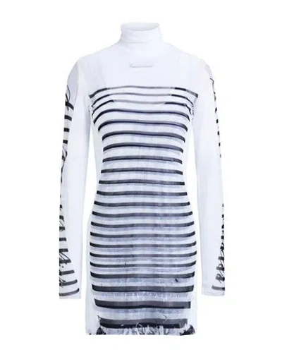 Jean Paul Gaultier Woman Mini Dress White Size L Polyamide, Elastane