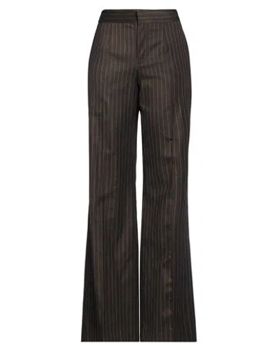 JEAN PAUL GAULTIER JEAN PAUL GAULTIER WOMAN PANTS DARK BROWN SIZE 0 WOOL, VISCOSE, POLYESTER