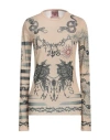 Jean Paul Gaultier X Knwls Printed Stretch-jersey Top In Beige