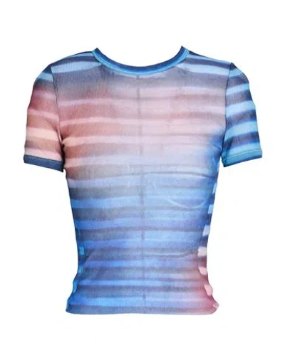 Jean Paul Gaultier Woman T-shirt Blue Size L Polyamide