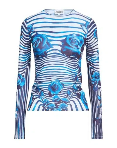 Jean Paul Gaultier Woman T-shirt Blue Size Xs Polyester, Elastane