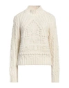 Jean Paul Gaultier Woman Turtleneck Off White Size S Virgin Wool, Polyester