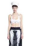 Jean Paul Gaultier Crop Tank Top With Overall Clipcrop Tank Top With Overall Clip And Gaultier Patch In White