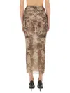 Jean Paul Gaultier Sheer Overlay Sleeveless Midi Skirt In Multi
