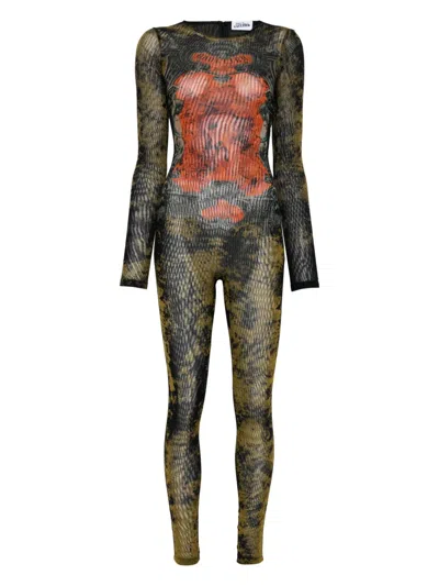 Jean Paul Gaultier Women Abstract Print Jumpsuit In Gold