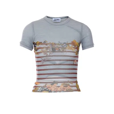 Jean Paul Gaultier Women Baby Mariniere Grape Printed T-shirt In Blue