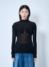 Jean Paul Gaultier Light Jersey Backless Top With Covered Cup Detail In Black