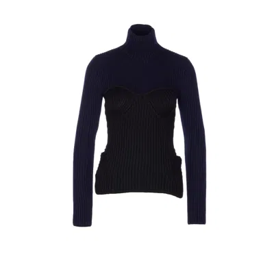 JEAN PAUL GAULTIER JEAN PAUL GAULTIER WOMEN BICOLOR STRETCH SWEATER