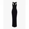 Jean Paul Gaultier Ribbed Dress With Overall Buckles In Black In Black