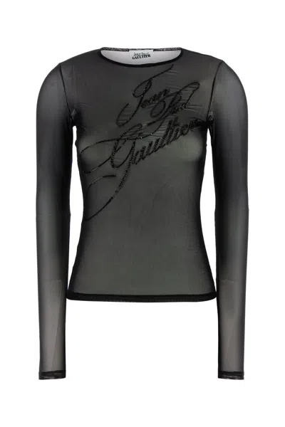 JEAN PAUL GAULTIER JEAN PAUL GAULTIER WOMEN BLACK TULLE THE SEQUIN TOP