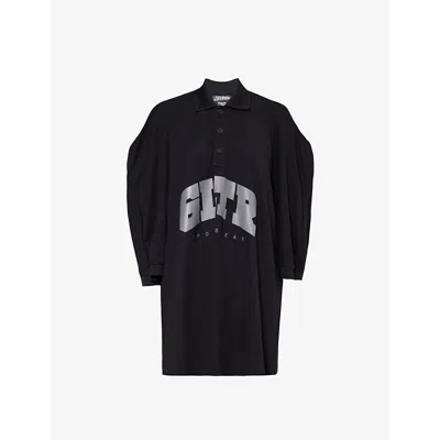 Jean Paul Gaultier Black Shayne Oliver Edition 'the Gltr' Polo