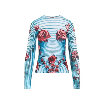 Jean Paul Gaultier Women's Blue Body Morphing Top, Ss24