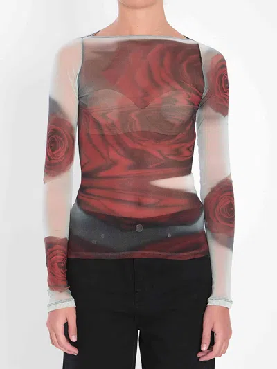 JEAN PAUL GAULTIER JEAN PAUL GAULTIER WOMEN BLURRY ROSES TOP