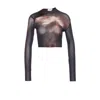 Jean Paul Gaultier Women Body Dust Print Asymmetric Crop Top In Multi
