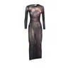 Jean Paul Gaultier Women Body Dust Printed Mesh Asymmetric Dress In Multi