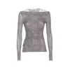 Jean Paul Gaultier Women Body Shadow And Prince Of Wales Print Mesh Top In Multi