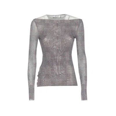 JEAN PAUL GAULTIER JEAN PAUL GAULTIER WOMEN BODY SHADOW AND PRINCE OF WALES PRINT MESH TOP