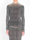 Jean Paul Gaultier Body Shadow And Prince Of Wales Top In Gray