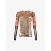 Jean Paul Gaultier Brown Shayne Oliver Edition Long Sleeve T-shirt In Brown Green Blue Red