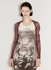 Jean Paul Gaultier Cartouche Mesh Long Sleeve Shawl In Multicolor
