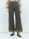 Jean Paul Gaultier Women Check Cuffs Pants In Gray