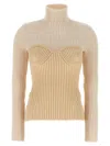 Jean Paul Gaultier Women Ribbed Corset Sweater In White