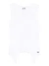 Jean Paul Gaultier Cotton Ribbed Tank Top With Lingerie Garter Clothing In White