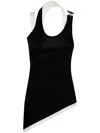 Jean Paul Gaultier Cotton Ribbed Twisted Double Layer Tank Top Clothing