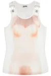 Jean Paul Gaultier Sheer Mesh Top Featuring Graphic Print In White