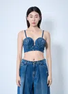 Jean Paul Gaultier Women Denim Bra In Pink