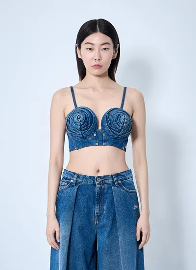 Jean Paul Gaultier Women Denim Bra In Blue